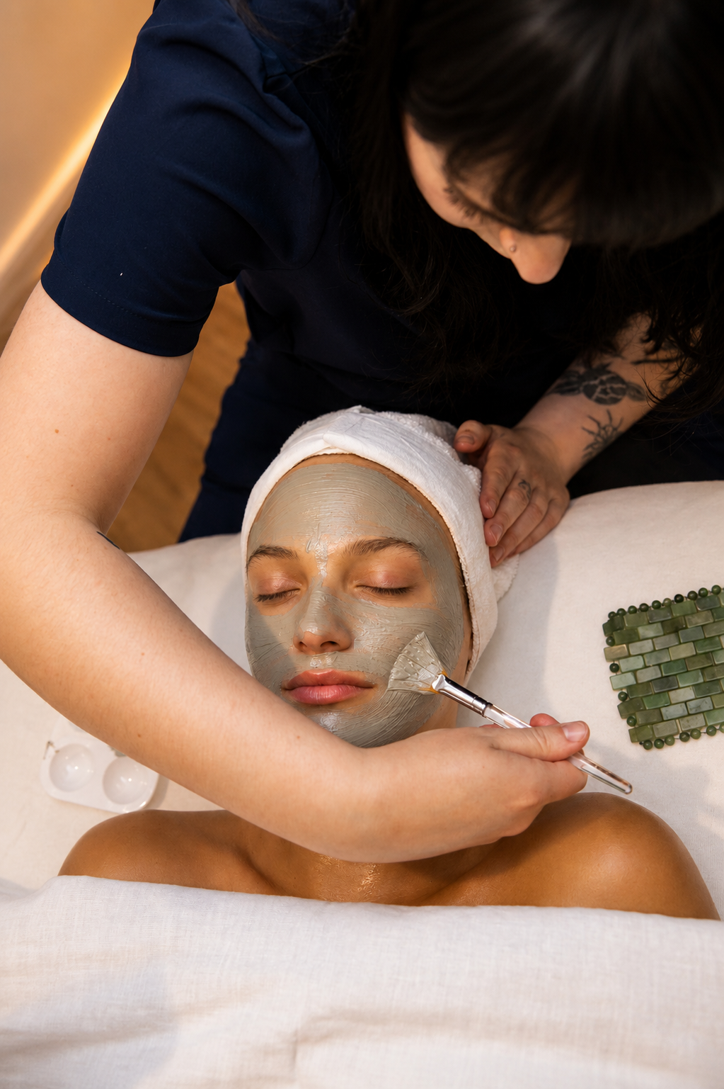 Professional waxing station at Life Massage & Wellness Portsmouth NH — warm wax and clean setup