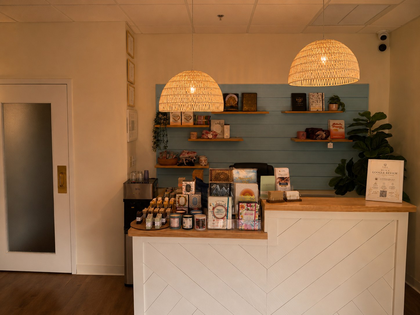 Skincare retail counter at Life Massage and Wellness