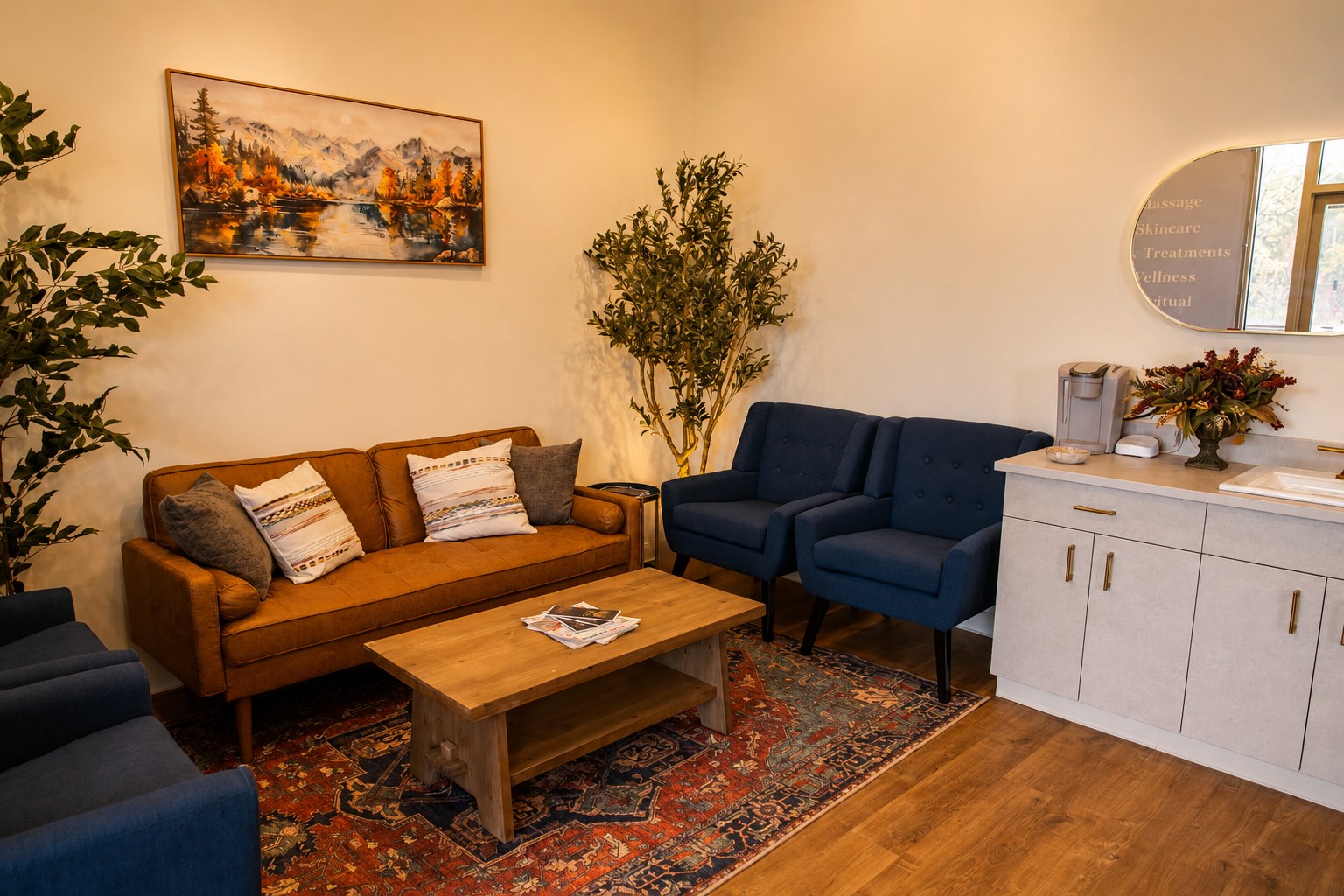 Bright daylight lounge at Life Massage and Wellness in Portsmouth, NH